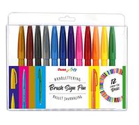 Pentel SES15-12 Brush Sign - Rotuladores (12 unidades, punta tipo pincel)