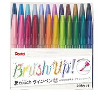 Pentel SES15C-24ST Brush Touch Sign Pen, juego de 24 colores