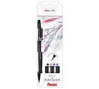 Pentel SESF30C-4 Brush Sign Pen Artist - Pinselstift mit extra feiner Pinsel-Spitze, 4er Set, sortiert