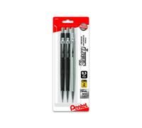 Pentel Sharp Mechanical Pencil 0.5mm Metallic Barrels Assorted Colors Barrels 2N/1Z 3-Pk P205MBP3M