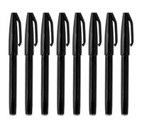 Pentel Sign Pen S520 - Rotuladores de punta de fibra (punta de 2 mm, 1 mm de ancho de trazo, 8 unidades), color negro