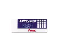 Pentel Super Hi-Polymer Eraser, grande, no abrasivo, blanco (PENZEH10)