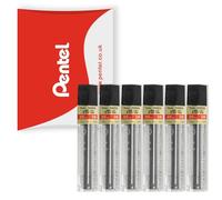 Pentel Super Polymer - Minas de repuesto de repuesto para lápices automáticos y mecánicos (paquete de 6, 0,5 mm 2B)