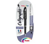 Pentel Tradio Calligraphy - Pluma estilográfica de caligrafía punta mediana (1,8 mm) negro