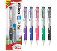 Pentel Twist-Erase Haga clic en lápiz automático con 2 recargas de borrador y plomo, 0.7 mm, colores surtidos