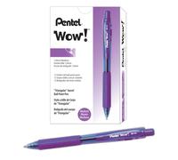 Pentel WOW! Retractable Ballpoint Pens Medium Line Violet Ink Box o