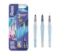 Pentel XFRH/3-BMF - Pack de 3 rotuladores (base al agua, punta fina, media y gruesa), transparente