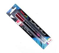 Pentel XGFH-DPX Dual Metallic Brush - Bolígrafo de pincel relleno, fibras de nailon, línea fina a ancha, rosa metálico, 1 pieza