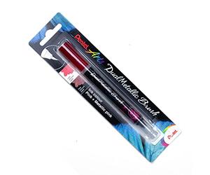 Pentel XGFH-DPX Dual Metallic Brush - Bolígrafo de pincel relleno, fibras de nailon, línea fina a ancha, rosa metálico, 1 pieza