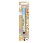 Pentel XGFH-PSX Milky Brush - Rotulador con pincel líquido de secado mate, color pastel azul pastel, 1 unidad = 5 unidades en blíster