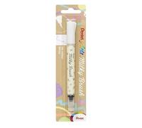 Pentel XGFH-PWX Milky Brush - Rotulador con pincel líquido de secado mate, color blanco, 1 unidad = 5 unidades en blíster