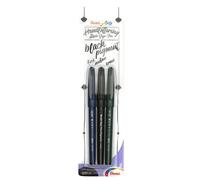 Pentel XSESP15/3 Brush Sign Pen Pigment Black Ink Edition Calligraphy Pen with F