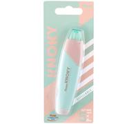 Pentel XZTT805K-WY Knoky - Cinta correctora con mecanismo de presión, forma ergonómica, rellenable, longitud 6 m, ancho 5 mm, color verde claro, 1 unidad en blíster