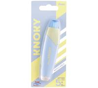 Pentel XZTT805S-WY Knoky - Cinta correctora con mecanismo de presión, forma ergonómica, rellenable, longitud 6 m, ancho 5 mm, color azul claro, 1 unidad en blíster