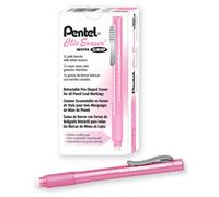 Pentel ZE22P, agarre de goma de borrar, goma de borrar retráctil, barril rosa, caja de 12