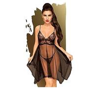 Penthouse, Picardías, Negligé, diferentes tamaños, Lencería, 'Naughty doll', 2 piezas, negro, Talla: M/L