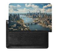 Penthouse View Over New York Manhattan - Funda tipo cartera de piel sintética para pasaporte, libro de pasaporte para viajes imprescindibles
