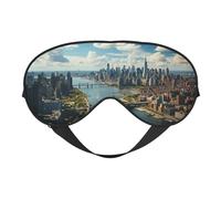 Penthouse View Over New York Manhattan - Máscara de ojos opaca suave de doble cara para relajación, presión cero