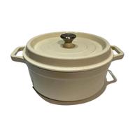 Pentola per zuppa smaltata con coperchio, in Ceramica, Resistente al calore, antiaderente, a Due orecchie, per Gas e induzione (BLU 20 cm)