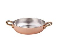 Pentole Agnelli ALCM110M14 Bandeja de cobre estañado con 2 asas de latón, 14 cm