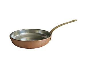Pentole Agnelli ALCM111M24 Sartén martillada a mano de cobre estañado con mango de latón, diámetro 24 cm