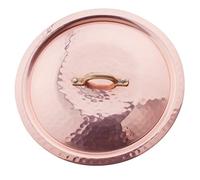 Pentole Agnelli ALCM129M18 Tapa con puente en latón, cobre martillado a mano, 18 cm