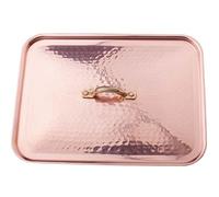 Pentole Agnelli ALCM183BM36 Tapa rectangular en cobre martillado, estañado a mano, 36x25 cm