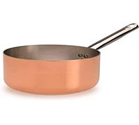 Pentole Agnelli ALCU105PI28 Cacerola alta de cobre con mango de acero, cobre estañado con fondo de inducción, 28 cm