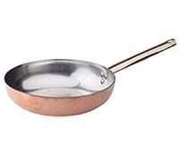 Pentole Agnelli ALCU111B20 Sartén de mano lisa de cobre estañado con mango tubular, 20 cm