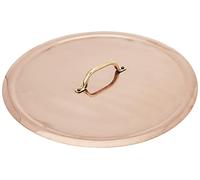Pentole Agnelli ALCU12945 Tapa con puente en latón, cobre liso, estañado a mano, 45 cm