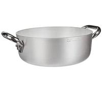 Pentole Agnelli ALMA10624 Sartenes de aluminio profesional de 3 mm, cacerola baja con 2 asas, 4.1 L