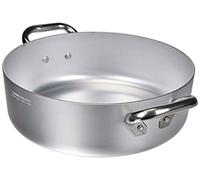 Pentole Agnelli ALMA10628 Sartenes de aluminio profesional de 3 mm, cacerola baja con 2 asas, 6.4 L