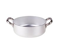 Pentole Agnelli ALMA10632 Sartenes de aluminio profesional de 3 mm, cacerola baja con 2 asas, 8.4 L