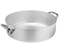 Pentole Agnelli ALMA10636 Sartenes de aluminio profesional de 3 mm, cacerola baja con 2 asas, 11.5 L