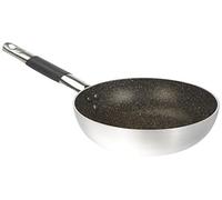 Pentole Agnelli ALSA111BINF20 Sartén avellanada avellanada infinita, aluminio, con mango tubular de acero inoxidable "Cool", 20 cm, plateado