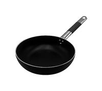 Pentole Agnelli ALSC111BSSC24 Alblack Aluminio grueso avellanado alto en sal, con mango tubular de acero inoxidable "Cool", 24 cm, negro