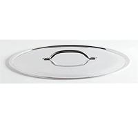 Pentole Agnelli Aluminio 2 mm Tapa Redonda con Puente sin Dobladillo, Brillante, Metal, Plateado, 36 cm