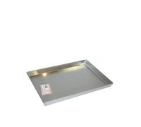 Pentole Agnelli Linea Pasticceria e Pizza Bandeja Rectangular de aleación de Aluminio 3003 con Dobladillo, Argento