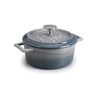 Pentole Agnelli COGHSRP10410Y Cacerola Slowcook con Asas y Tapa, Hierro Fundido, Gris, 10 cm