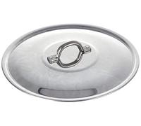 Pentole Agnelli FAMA2924 Tapa Plana con manija, Borde y Puente, Tipo Pesado en Aluminio BLTF, Plata Pulida, 24 cm
