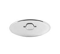 Pentole Agnelli FAMA2926 Tapa Plana con Mango, Borde y Puente, Tipo Pesado en Aluminio BLTF, Plata Pulida, 26 cm