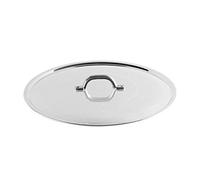 Pentole Agnelli FAMA2930 Tapa Plana con Mango, Borde y Puente, Tipo Pesado en Aluminio BLTF, Plata Pulida, 30 cm