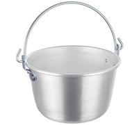 Pentole Agnelli Family Cooking Alluminio Caldero con Mango arqueado, Metal, Plateado, 30 cm