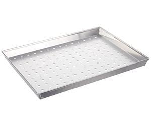 Pentole Agnelli Moldes para Hornear Perforados rectangulares, Diámetro del Agujero 6 mm, aleación de Aluminio 3003, de Plata, 40x30 cm