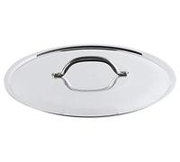 Pentole Agnelli Tapa con borde de aluminio con puente de acero inoxidable, 55 cm, color plateado