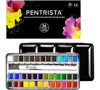 PENTRISTA Set Acuarelas Profesionales, 36 Colores Juego de Aguarelas, Versátil, Vibrante, Portátil Kit Pintura Acuarela para Artistas, Principiantes, y Aficionados