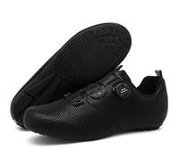 PENXZT Zapatillas Ciclismo Sin Calas Hombre Mujer, Antideslizantes Zapatos Bicicleta de Carretera Montaña con Suela de Goma,Negro,45 EU