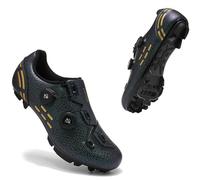 PENXZT Zapatillas de Ciclismo Montaña para Hombre, Zapatos Bicicleta de Carretera Exterior MTB Compatible con SPD Pedales 2 Tornillos con Calas Respirables Antideslizantes,C,44 EU