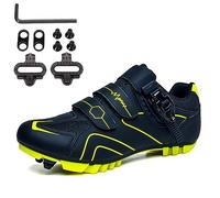 PENXZT Zapatos de Ciclismo MTB para Hombres Zapatos de Bicicleta de montaña compatibles con Tacos SPD de 2 Pernos Zapatos de Bicicleta de Montar al Aire Libre en Interiores,D,41 EU