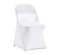 Peomeise Funda Plegable de Elastano elástica para Silla de Boda, Fiesta, Comedor, Banquete, Evento (25, Blanco)
